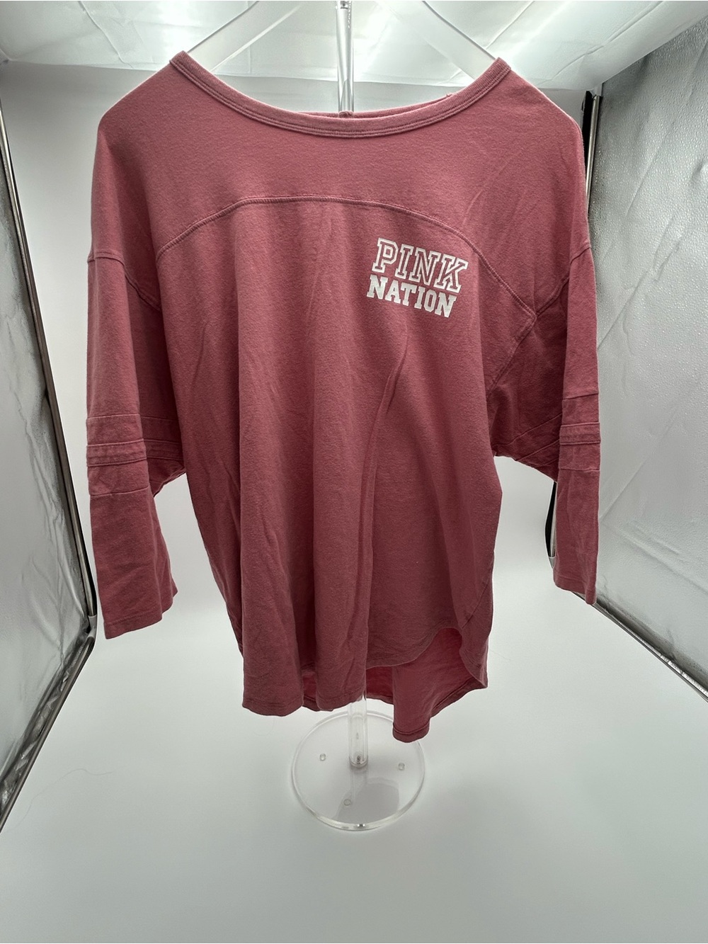 PINK Victoria's Secret Dusty Rose 'PINK NATION' Long-Sleeve Tee